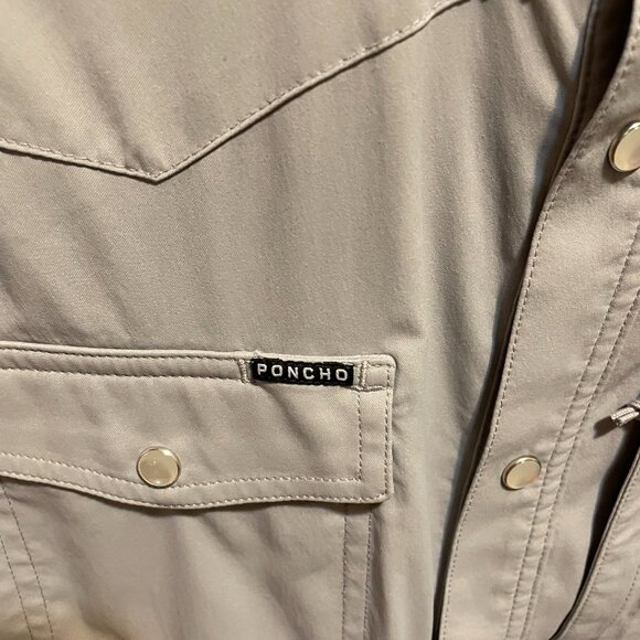 Poncho Mens M Light Gray Short Sleeve Shirt - Picture 3 of 4